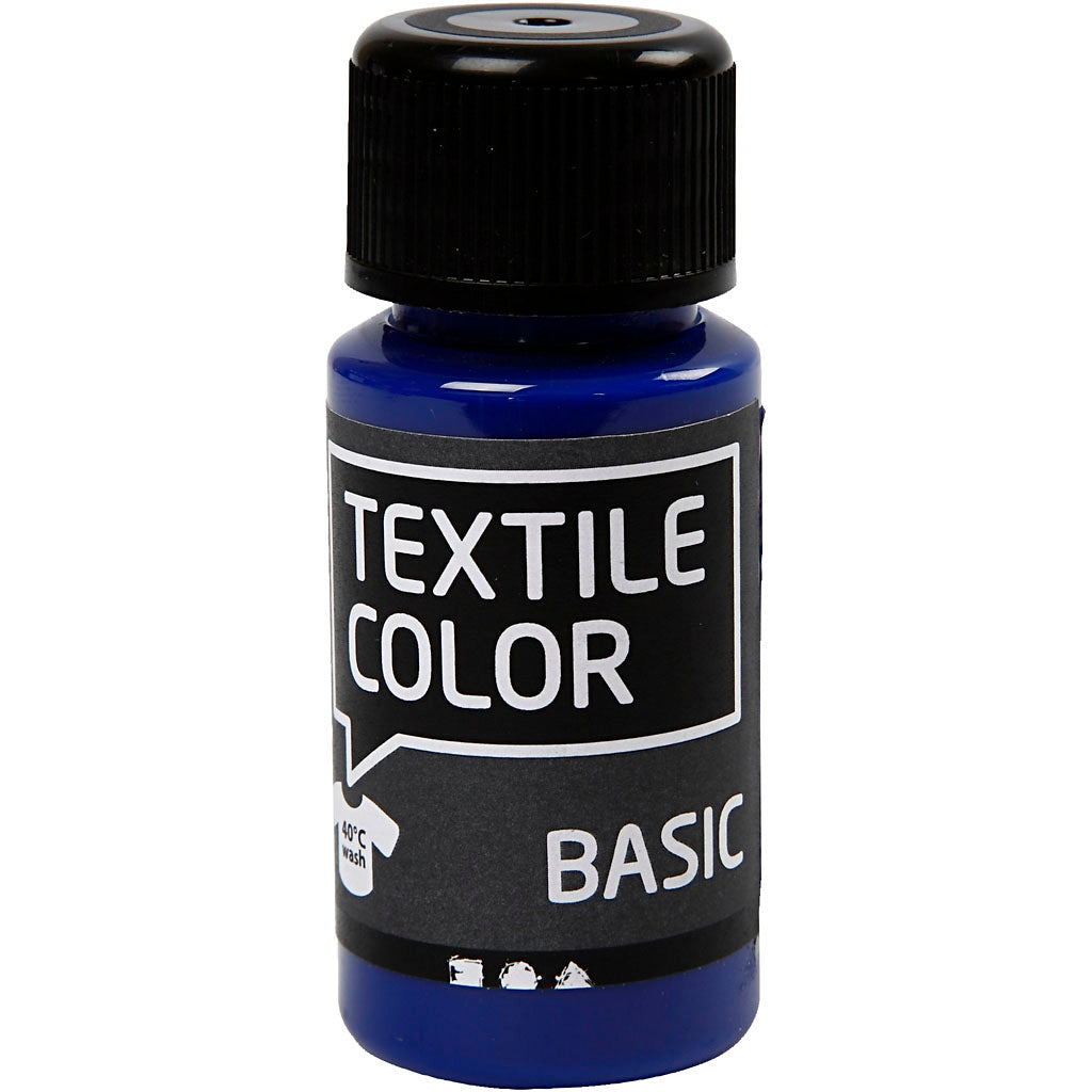 Creativ Company Textile Color Semi -Covering Textile Paint - Primary Blue, 50 ml