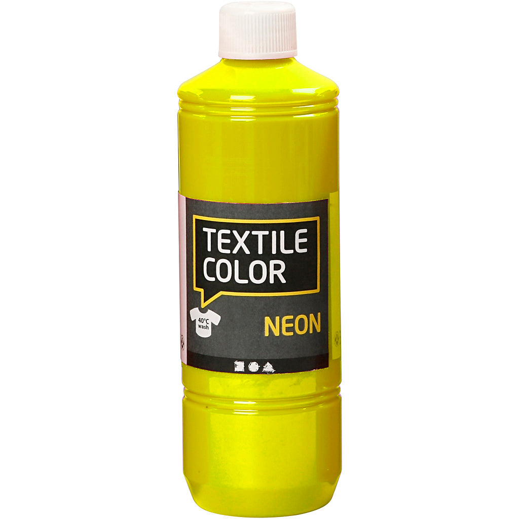 Creative Company Textile Color Semi -Copertura tessile Vernice - Neon Geel, 500ml
