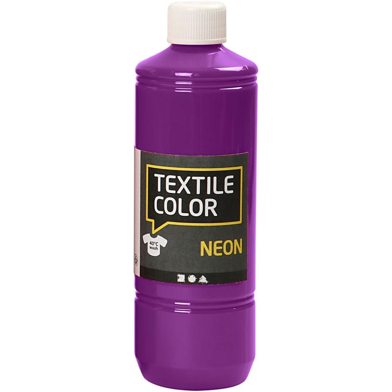 Kreativfirma Textilfarbe halbbedeckte Textilfarbe Neon Purple, 500 ml