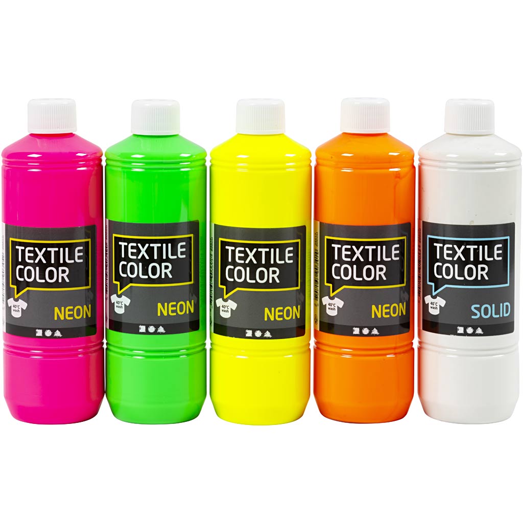 Creativ Company Textile Color Semi-Covering Textile Paint, 5x500ml