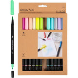 Creativ company watercolor marker, pastel, line width 2+4-8 mm, various colors, 12 pieces 1 box