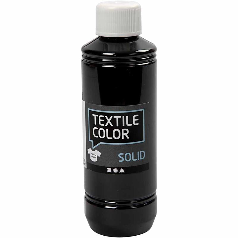 Cobertura de tinta têxtil - preta, 250ml