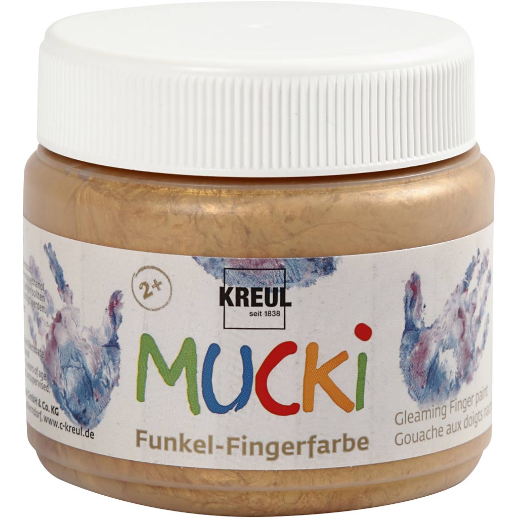 Creativ company mucki finger paint, gold metallic, 150 ml 1 box