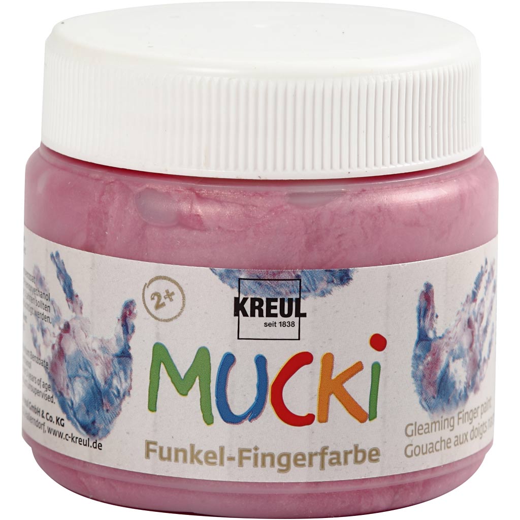 Creativ company mucki finger paint, metallic pink, 150 ml 1 box