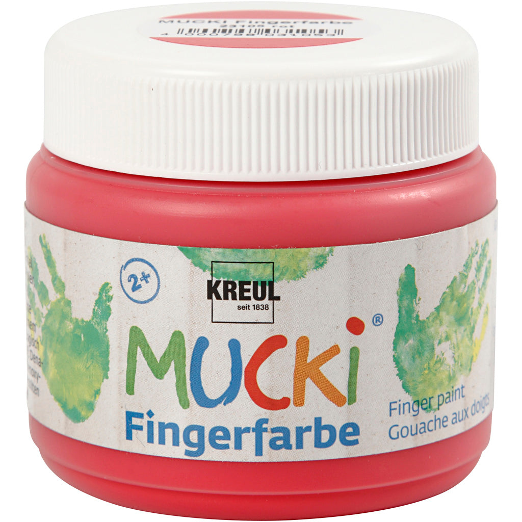 Creativ company mucki finger paint, red, 150 ml 1 box