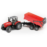 Bruder Tractor Massey Ferguson con trailer