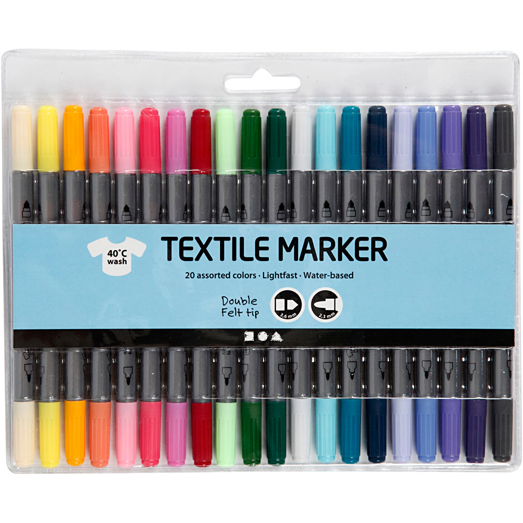 Textilmarkörer - extra färger, 20: e.