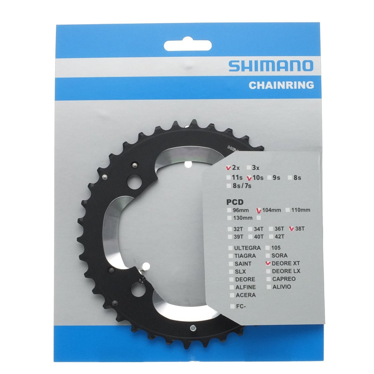 Shimano Chain top XT 10V double FCM-785 Y1ML98040 38T