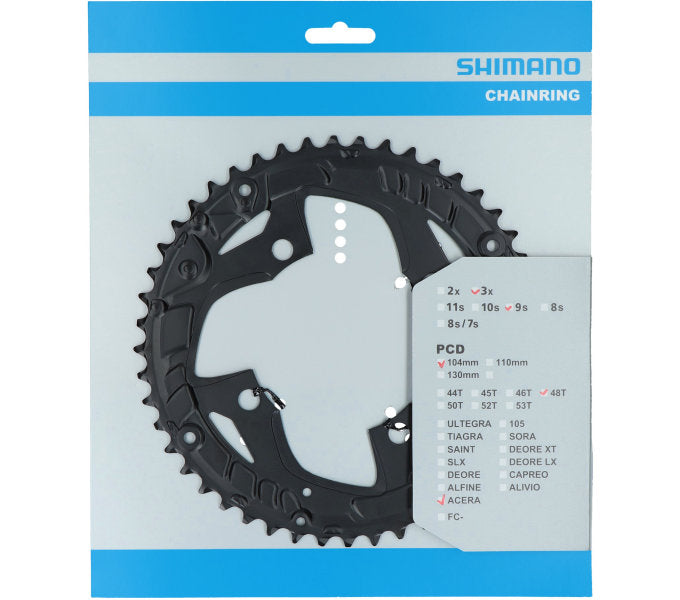 Shimano - řetězec Top 48T Acera FC -T3010 9 Rychlost - pro chránič řetězu - černá