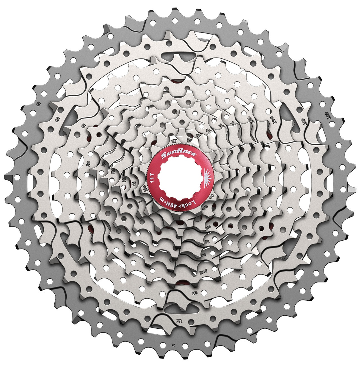Sunrace CSMX3 10 vitesses Cassette 11-42T. argent métallique