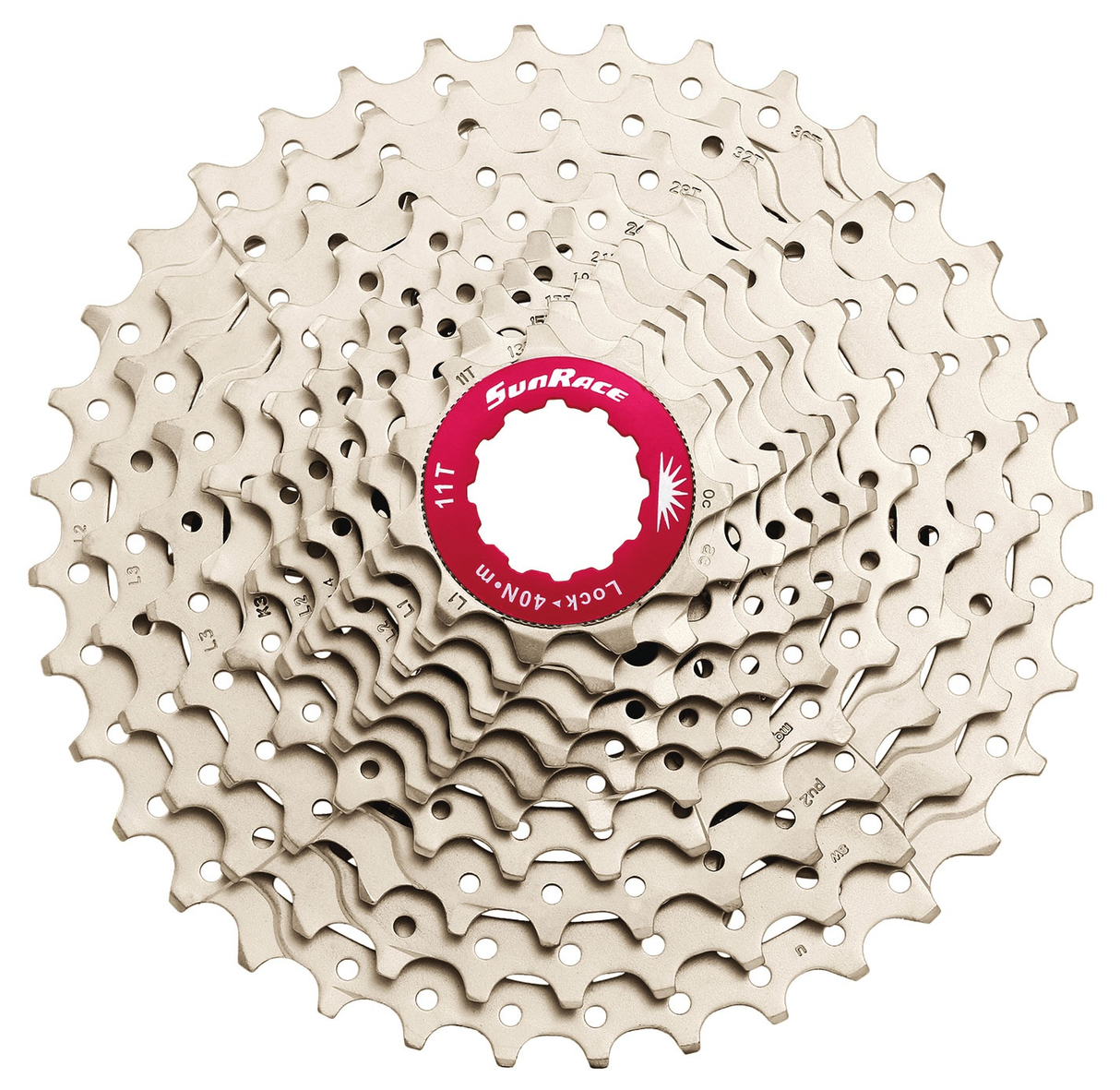 Sunrace 10 Speed ​​Cassette 11-36T. Sølv CSMX0