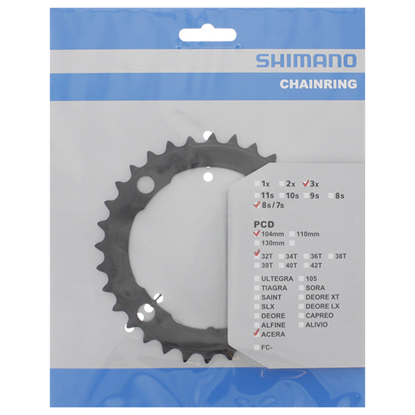 Shimano reťazová horná acera 104 mm fcm361 čierna 32t