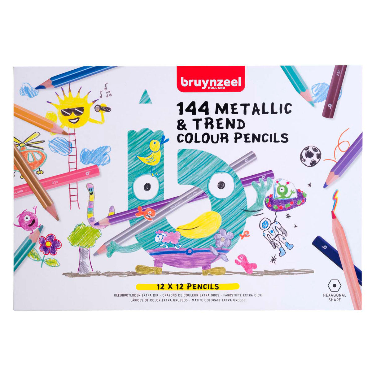 Bruynzeel Mega Colored Pencil set kovové barvy trendu