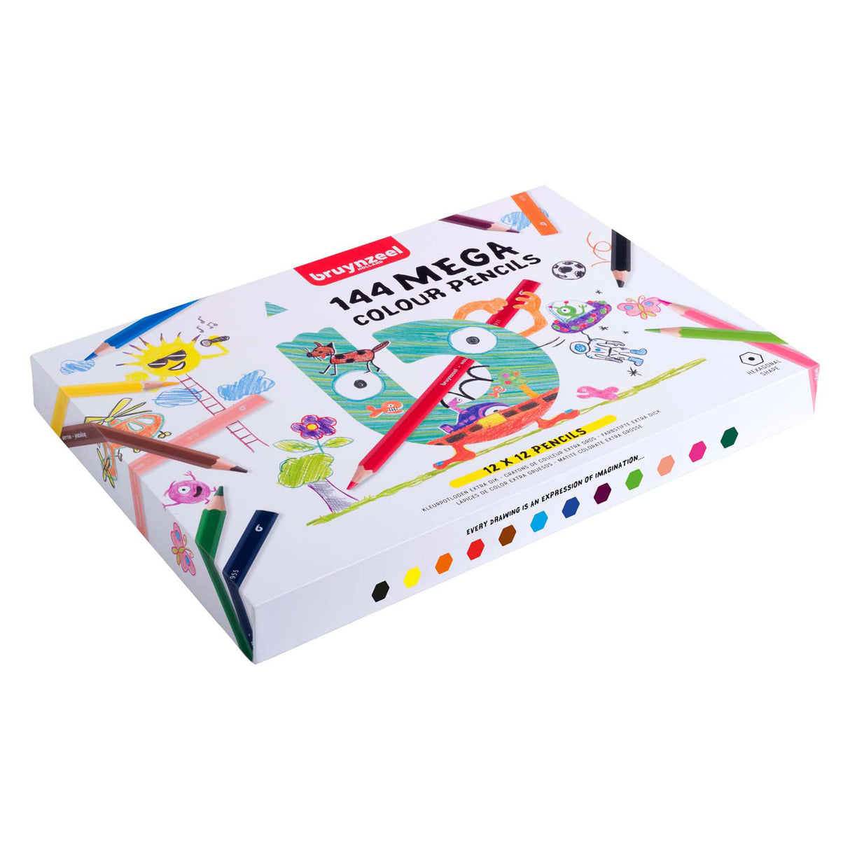 Ensemble de crayons de couleur méga Bruynzeel, 12x12 couleurs