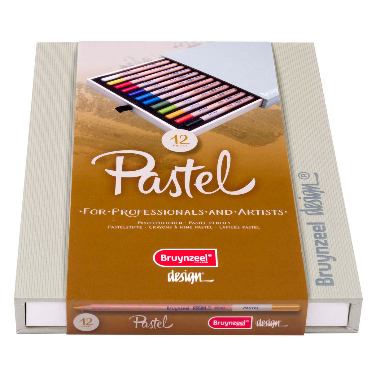 Bruynzeel Design Pastel pencil box, 12 colors