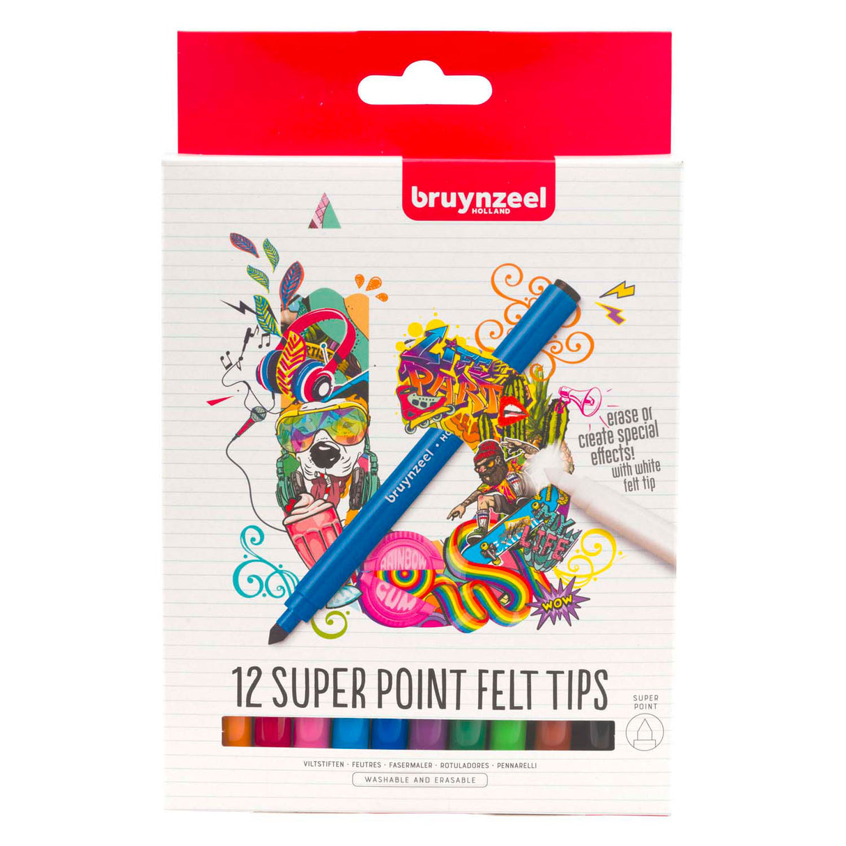 Bruynzeel Super Point FeltStiftTtet, 12 colori