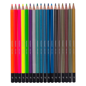 Bruynzeel colored pencils tin metallic neon, 18 colors