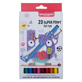 Bruynzeel Kanner Super Point Filzstift Set, 20 Faarwen