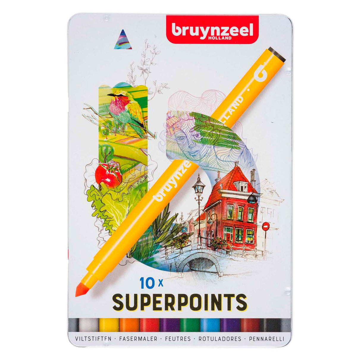 Bruynzeel super point felt-tip pens set 10