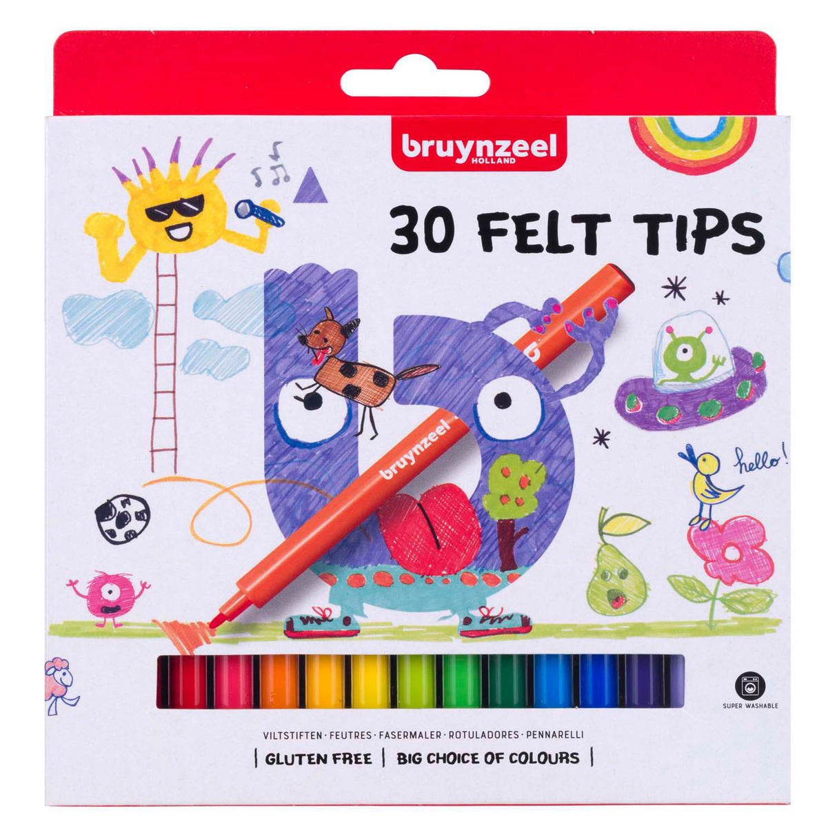 Bruynzeel Filz -Tip -Stifte Set, 30 Farben
