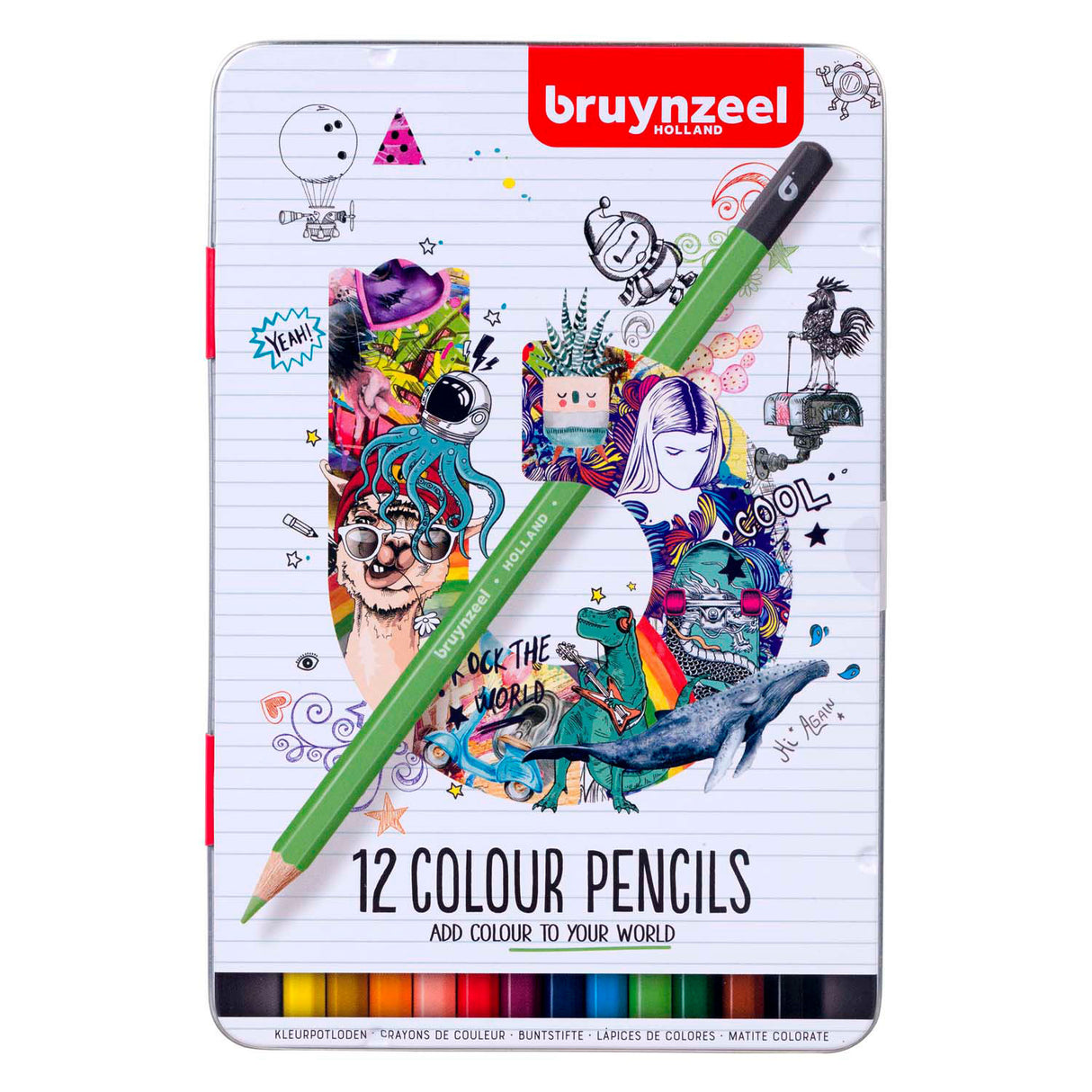 Bruynzeel Colored Pencils Can, 12 Colors