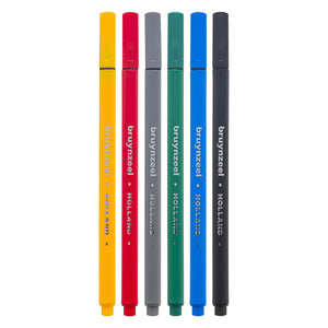 Bruynzeel Fineliner Set Basic 6 Faarwen