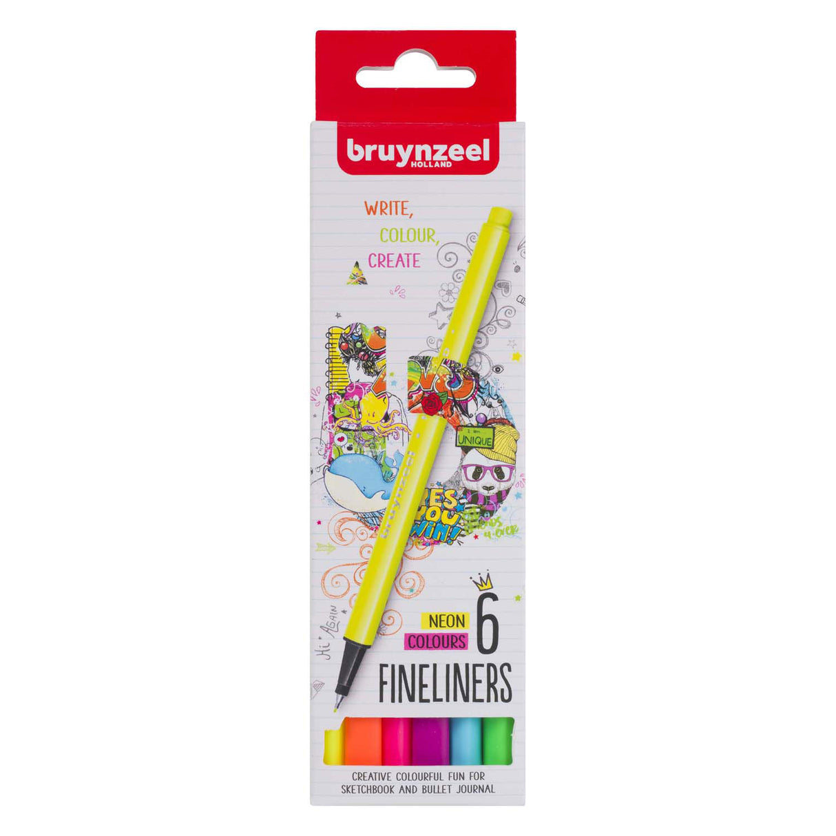 Bruynzeel Fineliner Set Neon 6 colors
