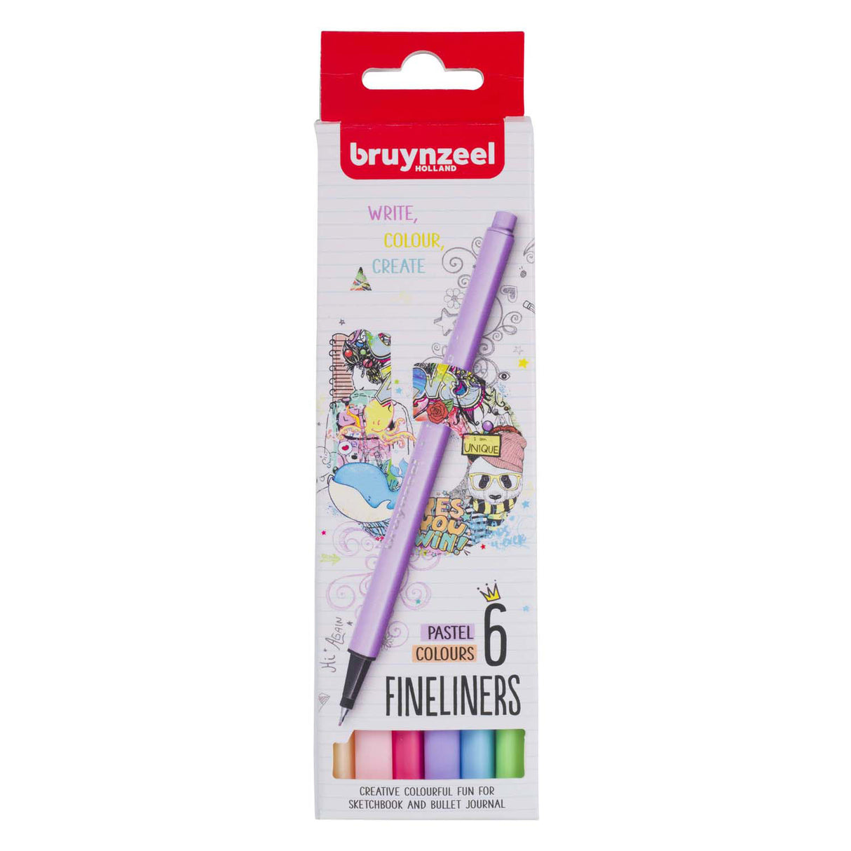 Bruynzeel Fineliner Set Pastel 6 Colors