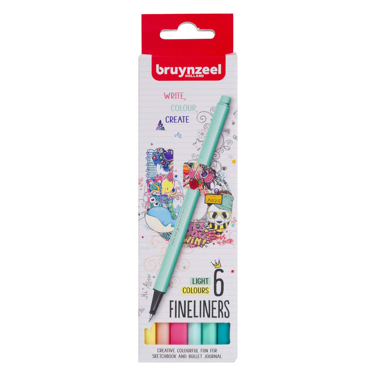 Bruynzeel Fineliner Set 6 colors light