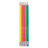 Set de crayons graphite Bruynzeel néon, 5 crayons HB avec gomme
