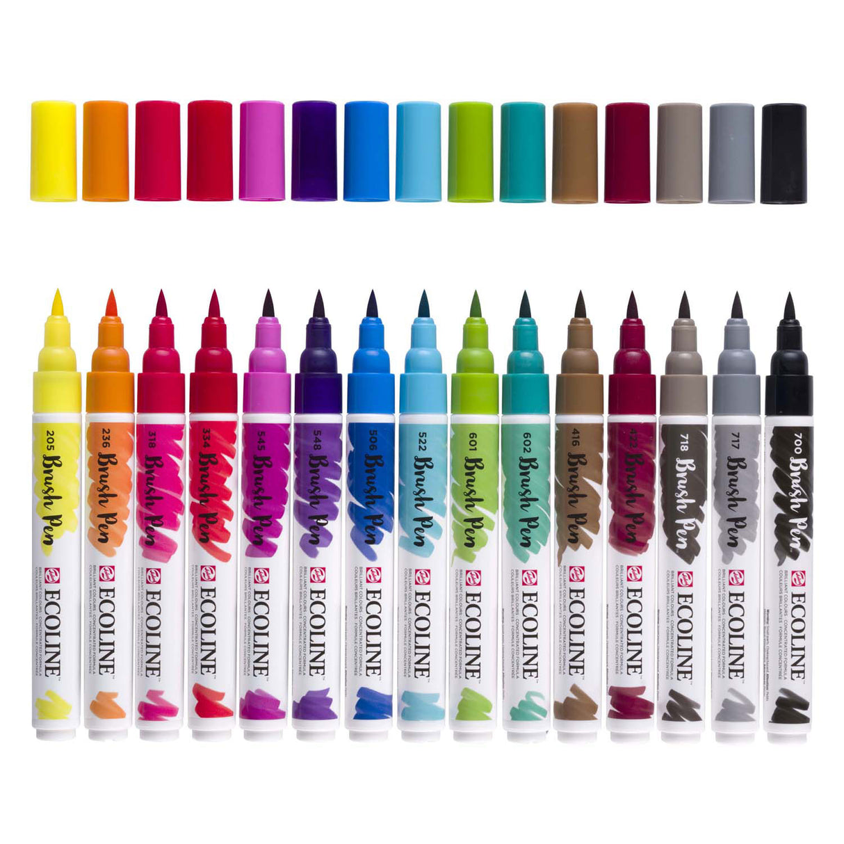 Bruynzeel Ecoline Brush Pen Set, 15 colors