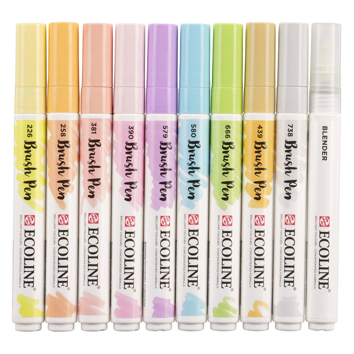 Bruynzeel Ecoline Pinselstift-Set Pastell, 10 Farben