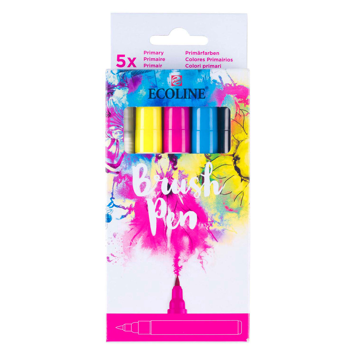 Bruynzeel Ecoline Pinselstift Set Primär, 5 Farben