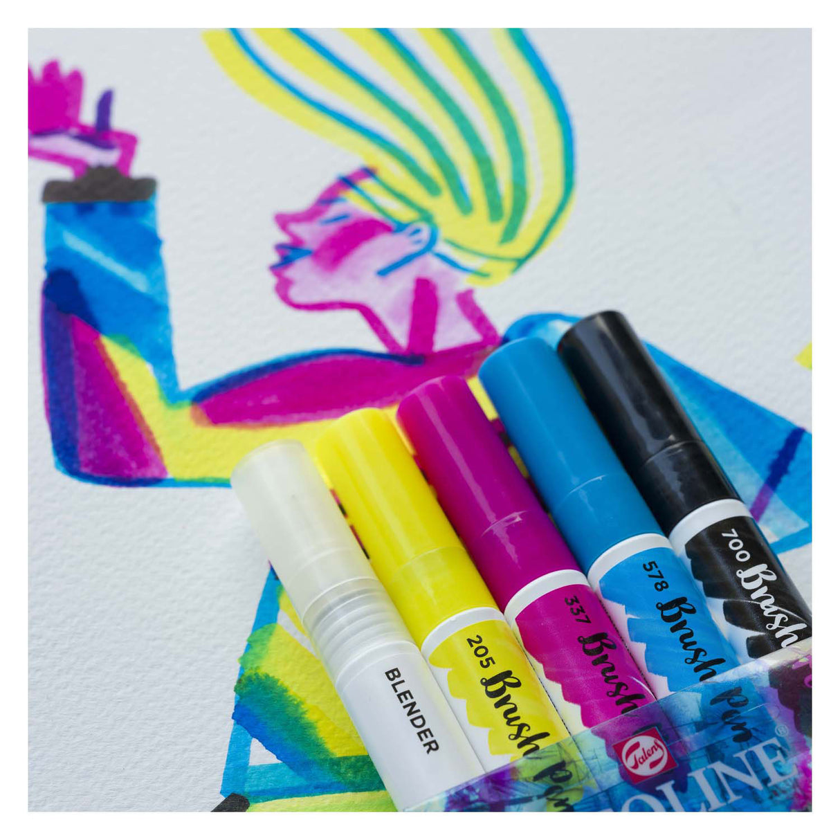 Bruynzeel Ecoline Pinselstift Set Primär, 5 Farben