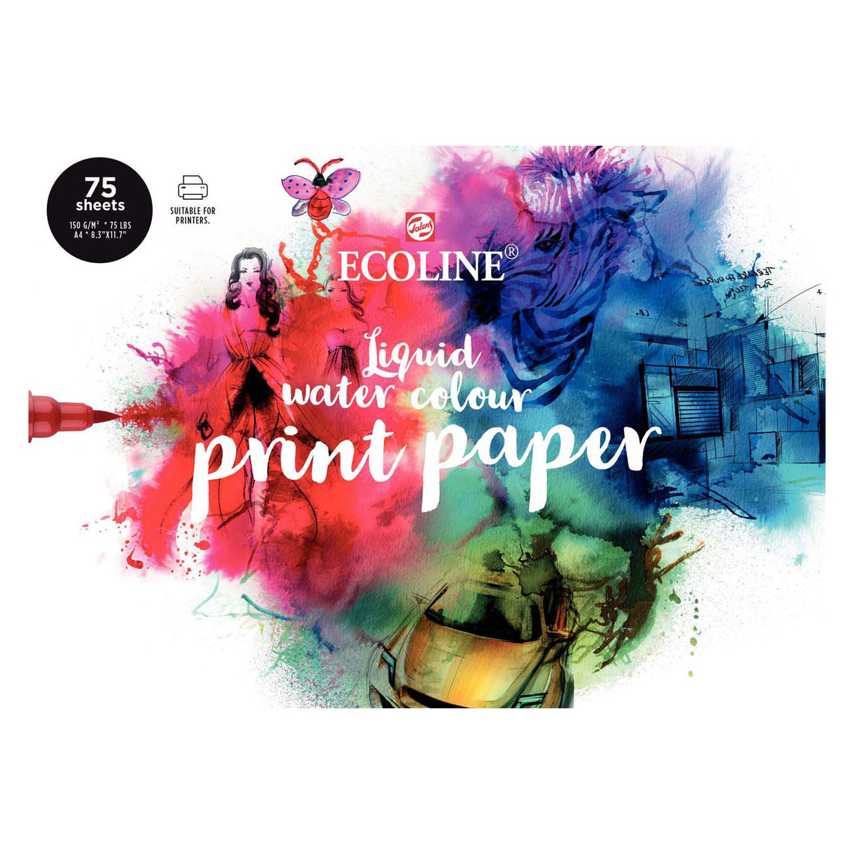 Bruynzeel Ecoline Printer Pabeier, 21x29,7cm (A4), 150 g m, 75 Blieder