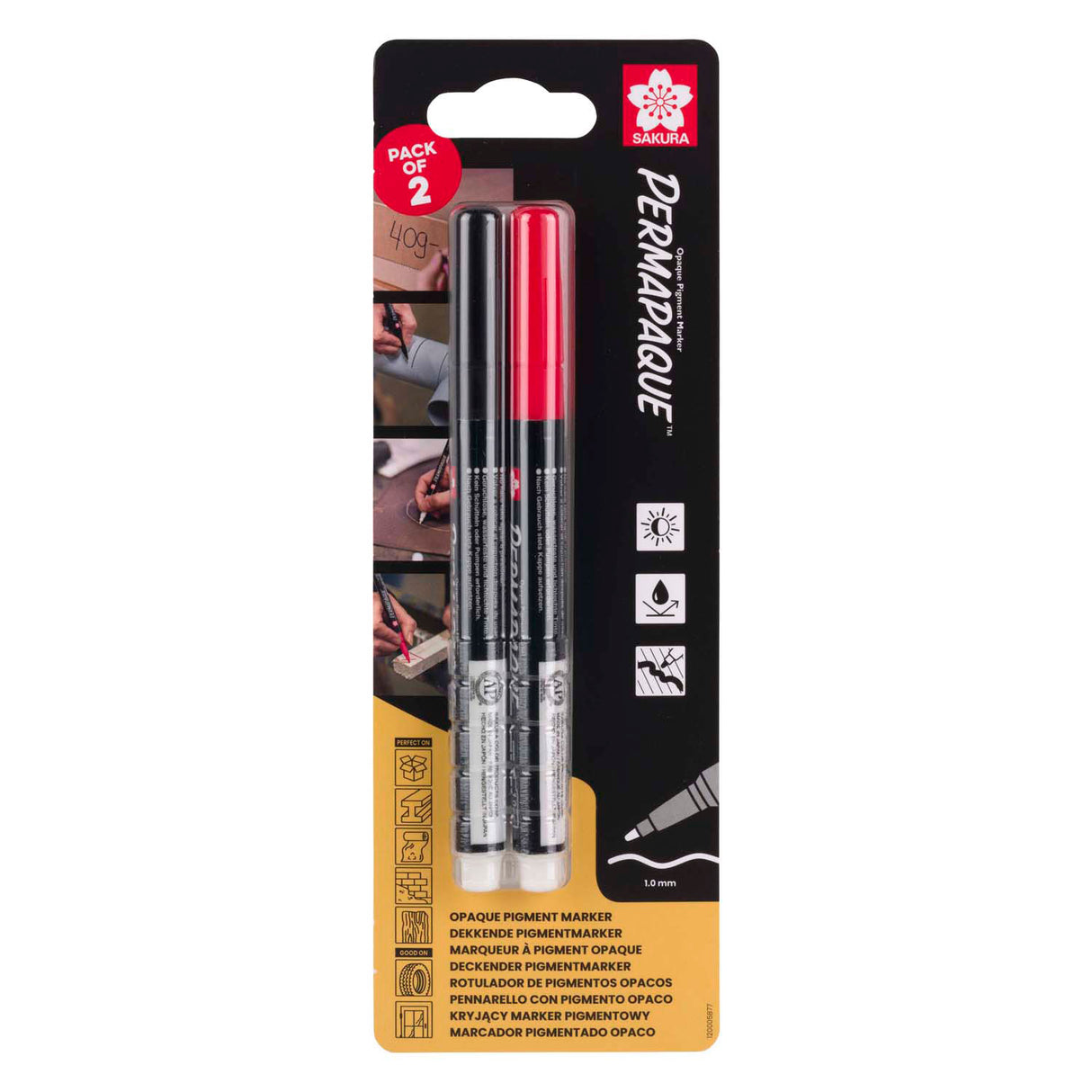 Sakura permapaque fine set, black and red
