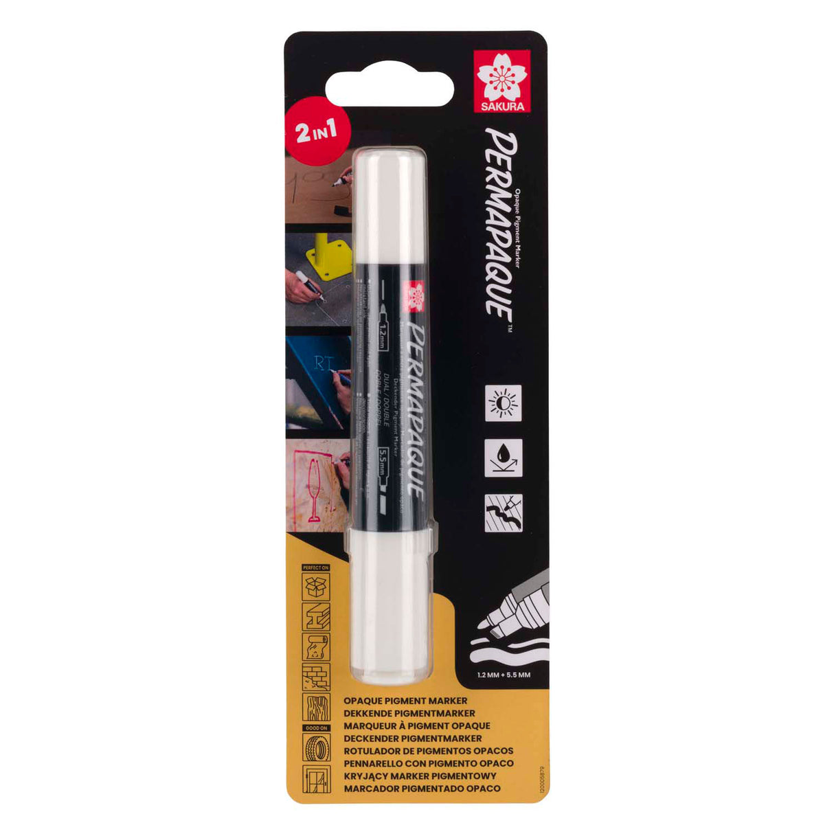 Sakura permapaque double point white