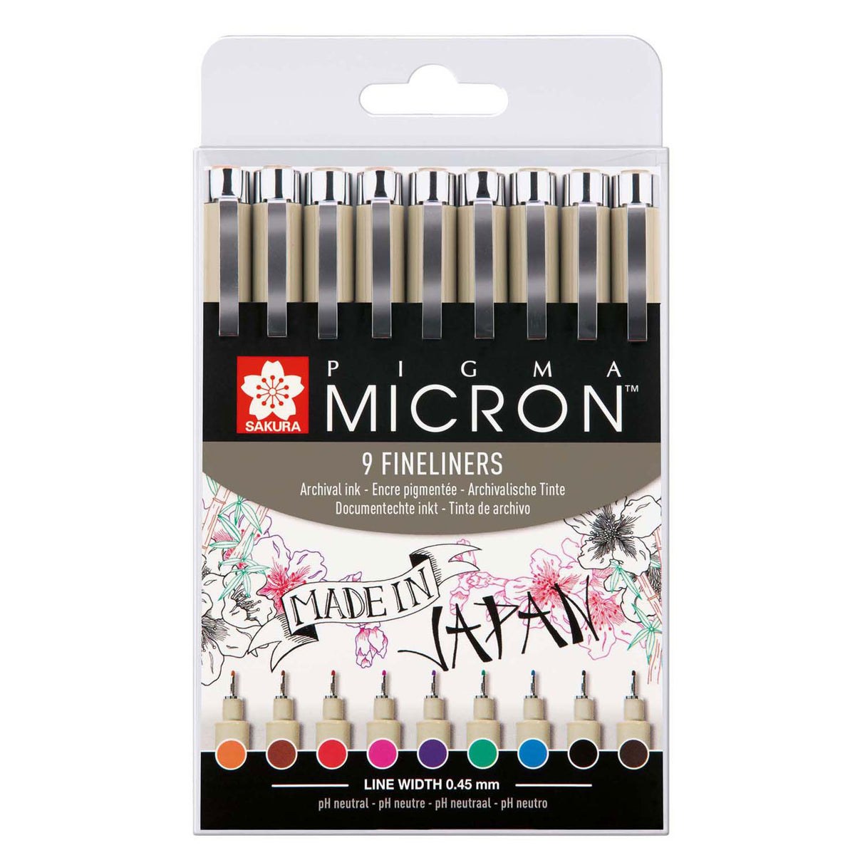 Sakura Pigma Micron 05 Ficka med 9 färger