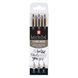 Sakura Pigma Micron 05 Fineliner Set, 3 pens, black gray