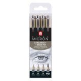 Sakura Pigma Micron Fineliner Set, 4 Gréissten, cool gro