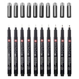 Sakura pigma micron black edition, ensemble et étui gratuit, 10 pièces