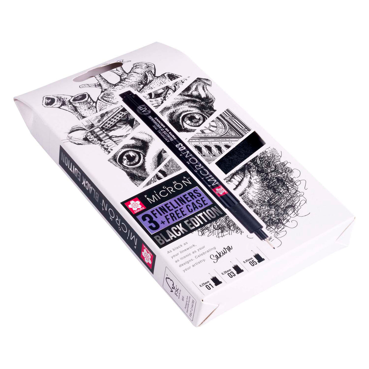 Sakura Pigma Micron Black Edition Set and Free Pole, 3st