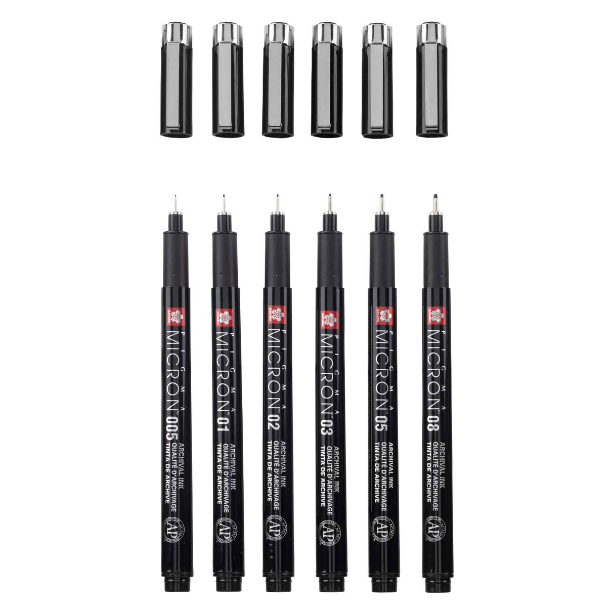 Sakura Pigma Micron Black Edition Set und Gratis-Etui, 6-tlg