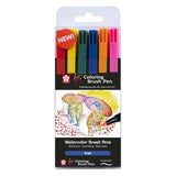 Sakura Koi Coloring Brush Pen Set Bright, 6 colors