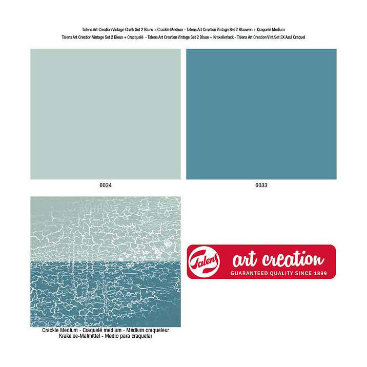 Talens art creation vintage set 2 blues a craquelure