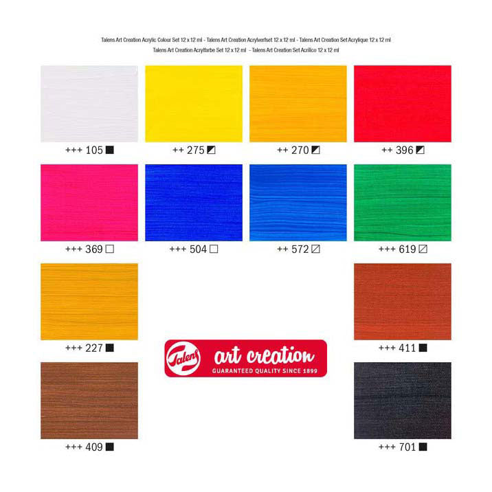 Talens art creation acrylic paint set, 12x12ml