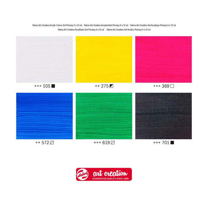 Talens art creation acrylic paint set primary, 6x12ml