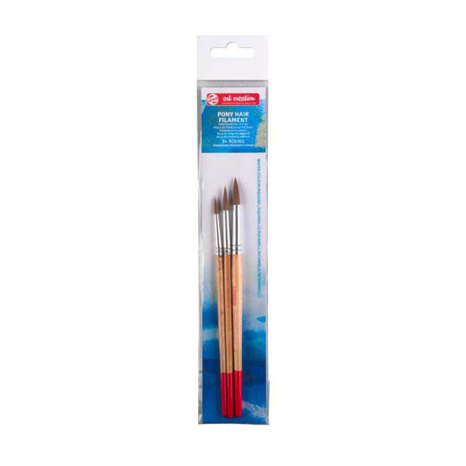 Talens art creation watercolor brush set TV3 round pony polyester