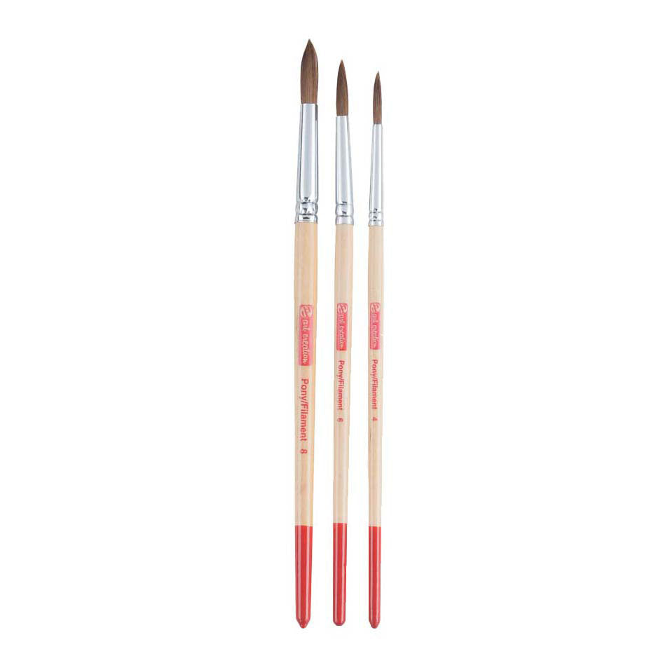 Talens art creation watercolor brush set TV3 round pony polyester