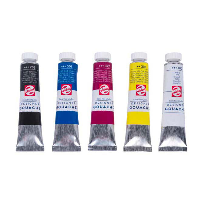 Talens gouache extra fine set de mélange, tubes 5x20ml